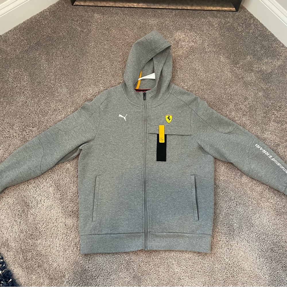 PUMA SCUDERIA FERRARI Formula 1 F1 Zip Hooded Sweatshirt Large Leclerc Hamilton